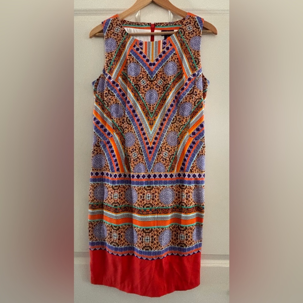 NYDJ Multicolor Geometric Midi Dress